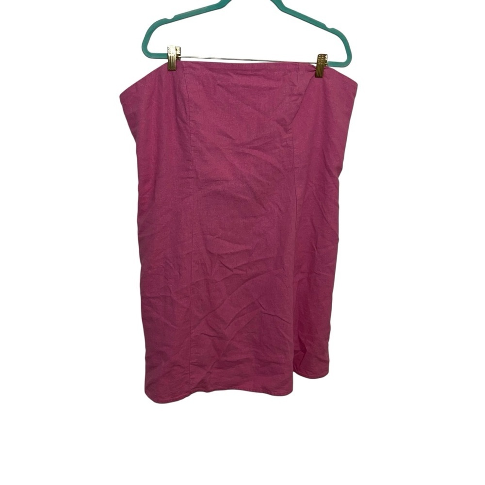 Old navy lilac linen blend strapless dress pockets XXL tall like new